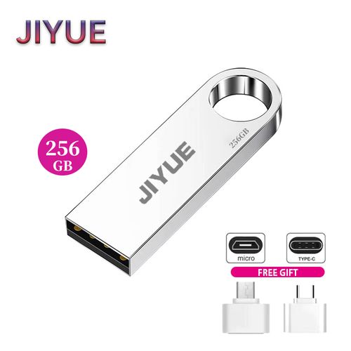 JIYUE Flash Drive 3.0 256GB Metal OTG Micro USB Type-C